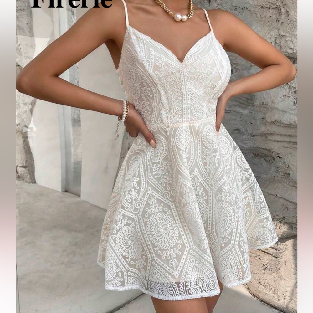 SHEIN White Lace Mini Dress